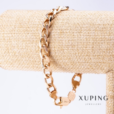 Браслет Xuping плетіння Панцирна, довжина 21см, товщина 8,5мм колір золото