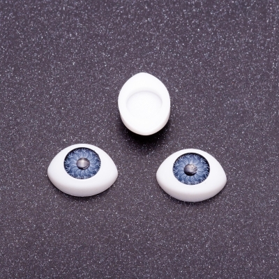 Фурнітура "Живі очі" пара колір сірий зіниця, діаметр 8мм 11х14мм фас.50пар.