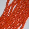 Намистини Чеський Кришталь матові колір оранж червоний апельсин гранований рондель, діаметр 6мм нитка, довжина 45см