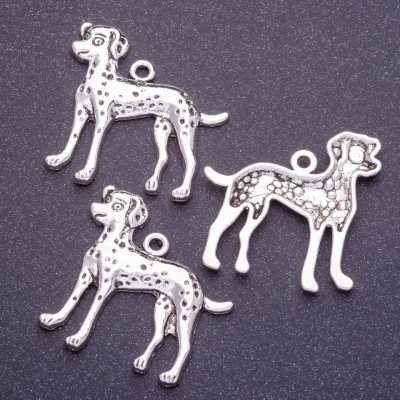 Фурнітура підвіска собака L9мм d1-1,5 мм колір срібло фас.20гр. + -7 шт.