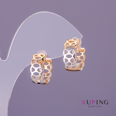 Сережки Xuping, діаметр 7мм, довжина 15мм колір золото срібло