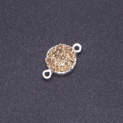 Конектор золота "Друза" акрил "срібло", діаметр 14мм L3мм