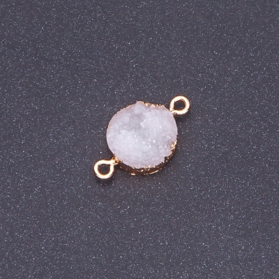 Конектор біла "Друза" акрил "золото", діаметр 14мм L3мм