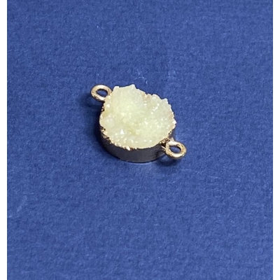 Конектор біла "Друза" акрил "золото", діаметр 14мм L3мм