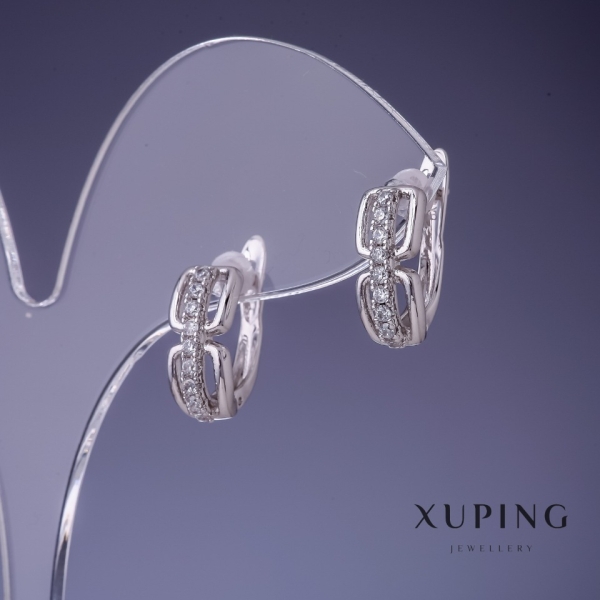 Сережки Xuping 6х14мм родій