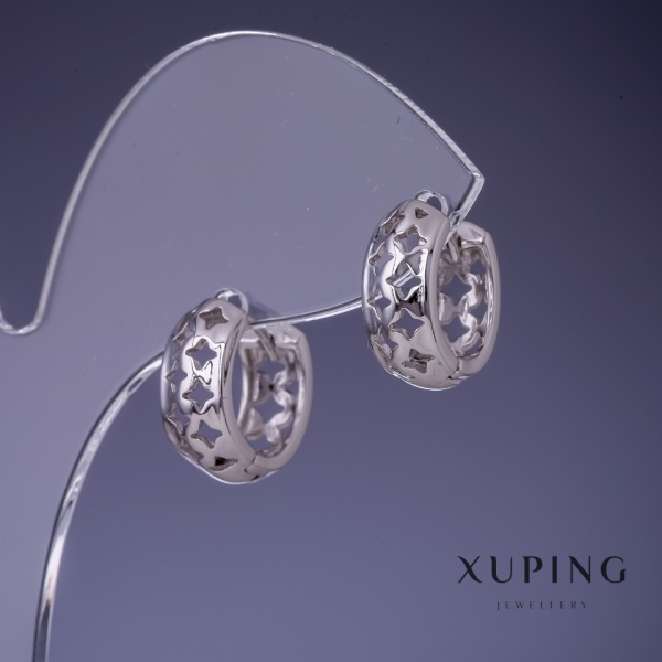 Сережки Xuping 15х6мм родій