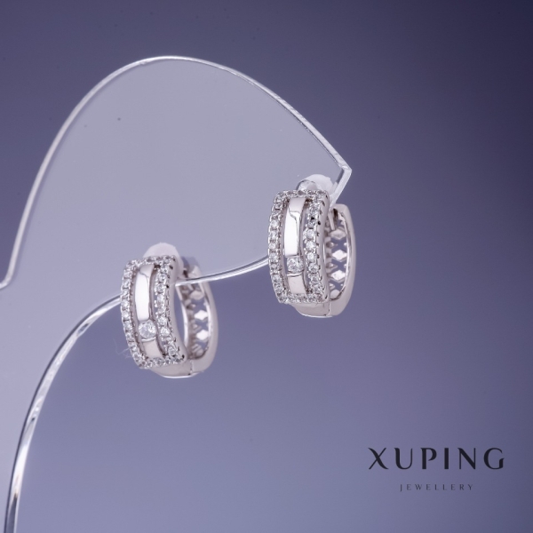 Сережки Xuping 5х12мм родій