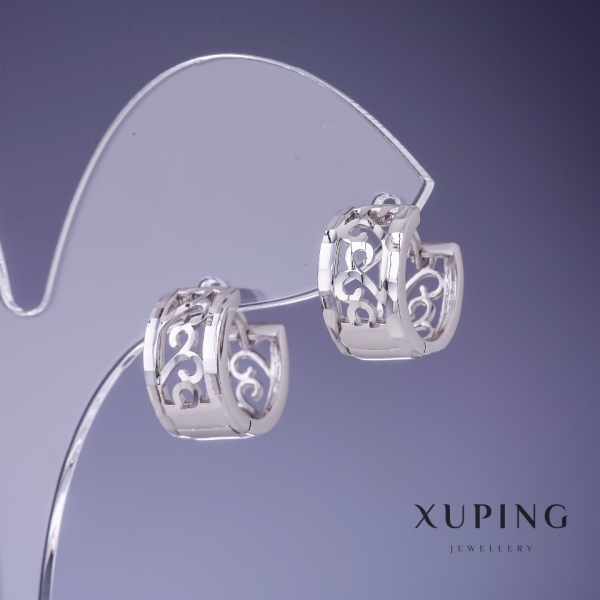 Сережки Xuping 14х8мм родій