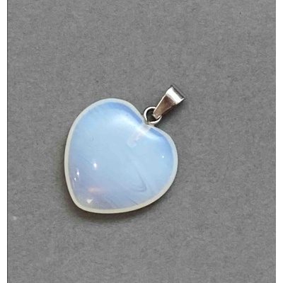 Кулон Серце Місячний камінь (синтетичний) 19х19х26мм