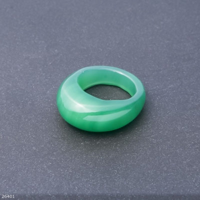 Перстень із натурального каменю Агат світло зелений, висота 6,5-15мм, ширина 4-8мм, діаметр 19,20мм