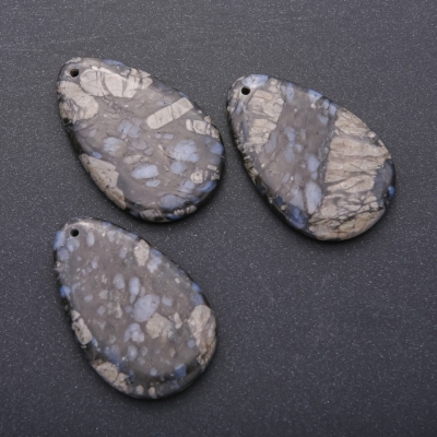 Кулон з натурального каменю Яшма крапля 55х36мм