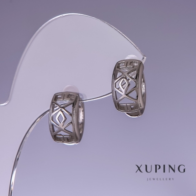 Сережки Xuping 8х14мм родій
