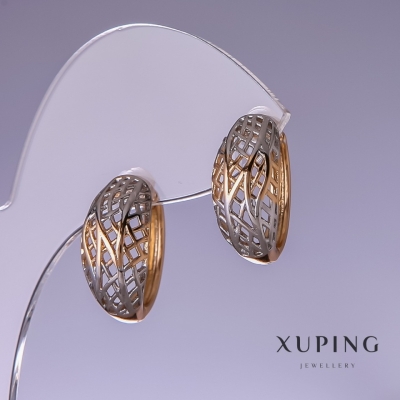 Сережки Xuping 19х9мм "позолота 18к, родій "
