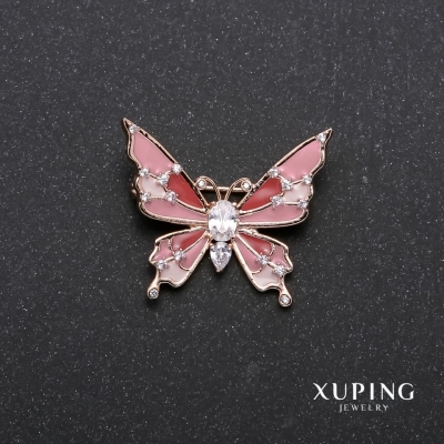 Брошка Xuping Метелик різнобарвна емаль позолота 18к 29х27мм
