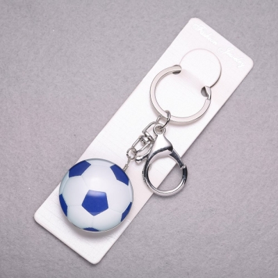 Брелок Спорт Футбольний м'яч 3D синій, довжина 10см
