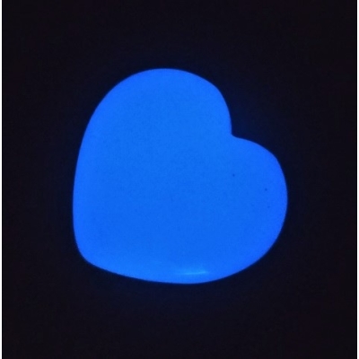 Сувенірний камінь Онікс синє світіння у формі серця 37х40(+-)мм