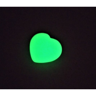 Сувенірний камінь Онікс зелене світіння у формі серця 37х40(+-)мм