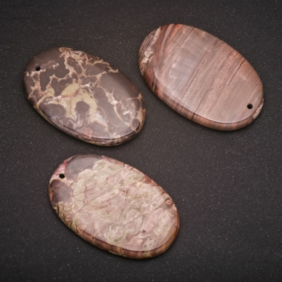 Кулон натуральний камінь Яшма Пікассо 31х51(+-)мм