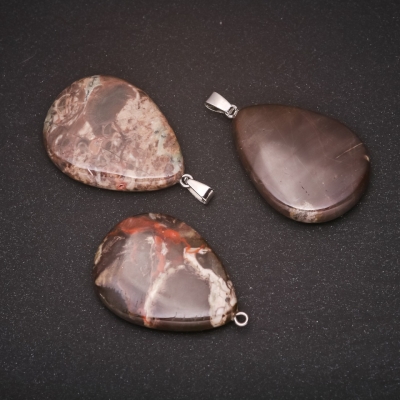 Кулон натуральний камінь Яшма Пікассо 29х43(+-)мм