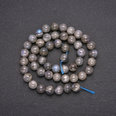 Намистини з натурального каменю Лабрадор гладка кулька, діаметр 8 (+ -) мм, довжина 38см