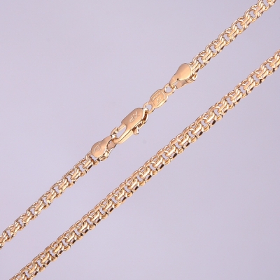 Ланцюжок Xuping плетіння Панцирна, товщина 5мм, довжина 49-51см Позолота 18к