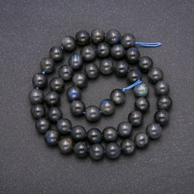 Намистини з натурального каменю Лабрадор гладка кулька, діаметр 8 (+ -) мм, довжина 38см