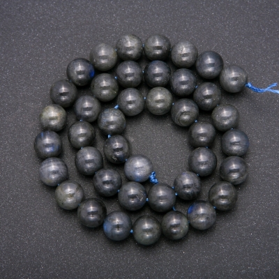 Намистини з натурального каменю Лабрадор гладка кулька, діаметр 10 (+ -) мм, довжина 38см