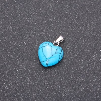 Кулон Серце Бірюза блакитна 14х14х23(+-)мм