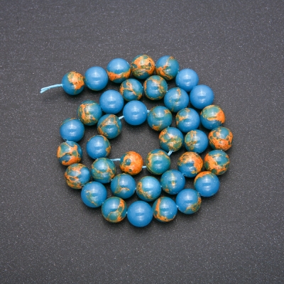 Намистини Варисцит блакитні гладка кулька нитка, діаметр 10мм, довжина 38см (+ -)