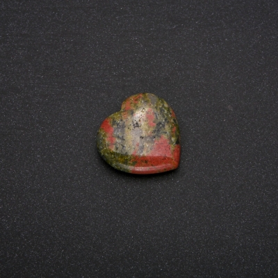 Сувенірний камінь Яшма Геліотроп у формі Серця 30х30х10(+-)мм