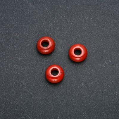 Намистина Пандора натуральний камінь Червона Яшма 14х7мм, діаметр отвору-5,5 мм +-