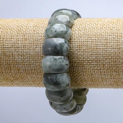 Браслет на резинці з натурального каменю Лабрадор гладка ланка 20х12мм+-