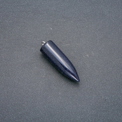 Кулон маятник куля з каменю Авантюрин "синій пісок" (синт.) 13х40х45мм (+-)