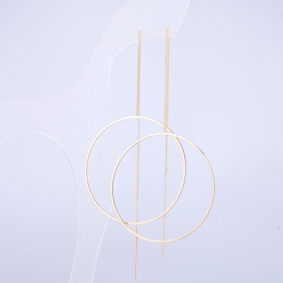Сережки Xuping Позолота 18К, діаметр 45мм, довжина 19см + -