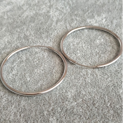 Сережки Xuping кільця з Родій, товщина 2мм + -, діаметр 40мм + -