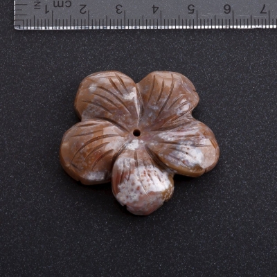 Фурнітура Квітка натуральний камінь, діаметр 41мм Яшма