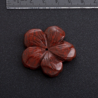 Фурнітура Квітка натуральний камінь, діаметр 41мм Яшма