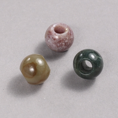 Намистина Пандора натуральний камінь Яшма різнобарвна 14х12мм + -, діаметр отв-я-5,5мм + -