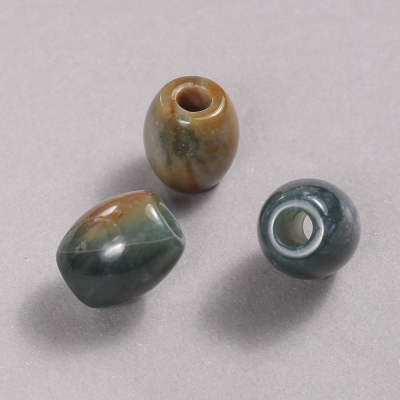 Намистина Пандора натуральний камінь Яшма зелена 16,5х15,5мм + -, діаметр отв-я-5,5мм + -