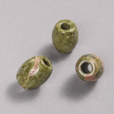 Намистина Пандора натуральний камінь Яшма Унакіт 16,5х15,5мм + -, діаметр отв-я-5,5мм + -