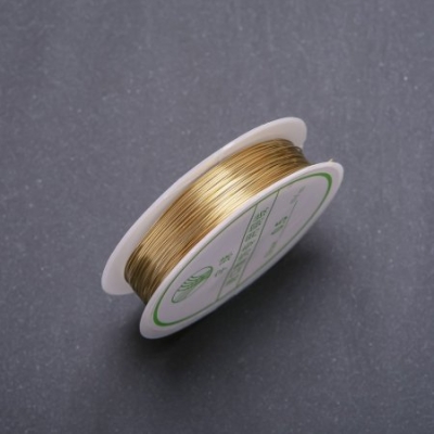 Дріт для прикрас золотиста, діаметр 0,4мм бобіна, довжина 8м + -