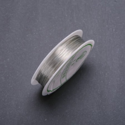 Дріт для прикрас срібляста, діаметр 0,6мм бобіна, довжина 5 (+ -) м