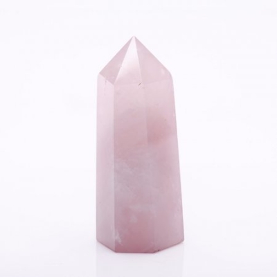 Кристал багатогранник "олівець" сувенір натуральний камінь Рожевий кварц висота від 7см, вага від 90 грам (ціна за 100 грам)