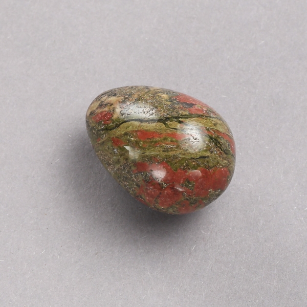 Сувенірне Яйце натуральний камінь Яшма Геліотроп Унакит, діаметр 35х25мм+