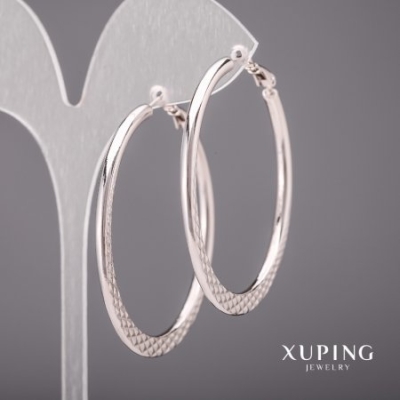 Сережки Xuping Кільця 3х55мм Родій