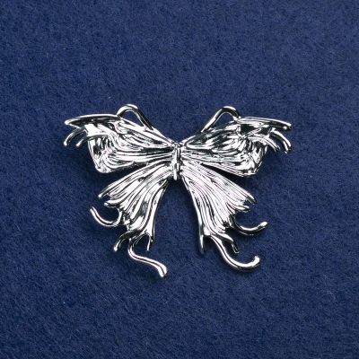 Брошка Метелик сріблястий метал 50х36мм + -