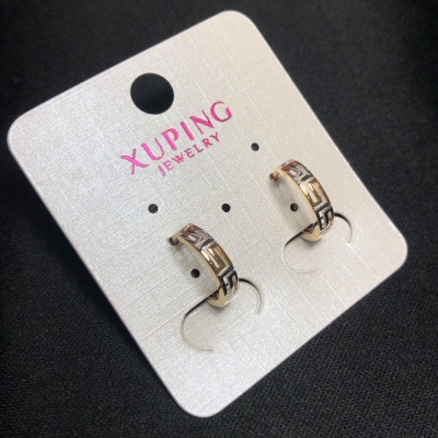 Сережки Xuping Позолота 18К Родій 13х3мм + -