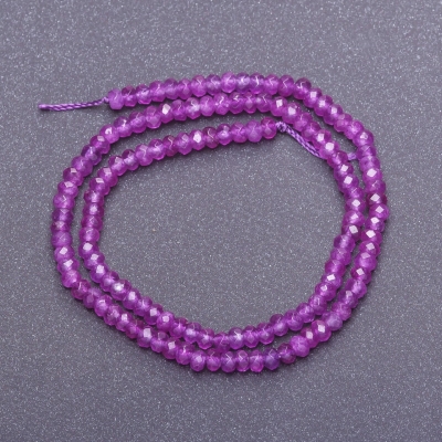 Намистини з натурального каменю Аметист світло фіолетовий на нитці гранований рондель, діаметр 4х2,5мм, довжина 38см