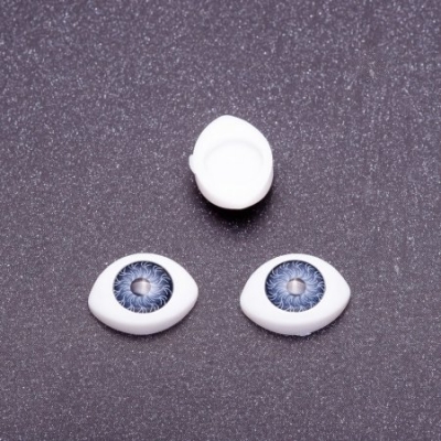 Фурнітура "Живі очі" пара колір синій зіниця, діаметр  8мм 11х14мм фас.6пар.