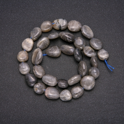 Намистини з натурального каменю Лабрадор галтівка, діаметр 10х13 (+ -) мм, довжина 38см